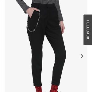 HOT TOPIC Black Tapered Pants w/ Chain